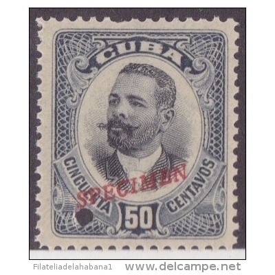 1907-20 CUBA. REPUBLICA. 1907. 50c ANTONIO MACEO. Ed.180. SPECIMEN PROOF. MNH.
