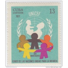 1971.20 CUBA 1971. Ed.1910. XXV ANIV UNICEF INFANCIA ENFANT.
