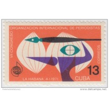 1971.21 CUBA 1971. Ed.1828. CONGRESO DE LA ORGANIZACION MUNDIAL DE PERIODISTAS. JOURNALIST