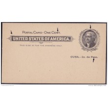 1899-EP-113. CUBA. US OCCUPATION. 1899. Ed.39. POSTAL STATIONERY. IMPRESO DE PARTIDO POLITICO SIN RELLENAR.