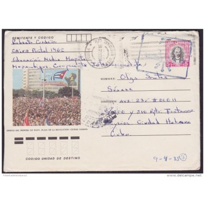 1982-EP-114 CUBA 1982. Ed.191e. COOPERANTE MOZAMBIQUE. DEFILE 1 DE MAYO. USED. CON CONTENIDO.