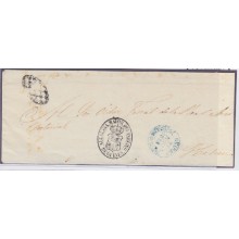 PREFI-60. Cuba España Spain. Prefilatelia Stampless. Baeza Guines blue . 1858.