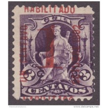 1902-70 CUBA REPUBLICA 1902. 1c FUENTE DE LA INDIA Ed.174. HABILITACION FALSA. PARA ESTUDIO.