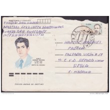 1989-EP-128 CUBA 1989. Ed.208g. ANGOLA WAR. POSTAL STATIONERY. MARTIRES DEL MONCADA. PABLO AGÜERO GUEDES. RPA CANCEL.