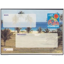2000-EP-127 CUBA 2000. Ed.9. SOBRE CARTA. POSTAL STATIONERY. VARADERO BEACH. NORMAL SIZE.