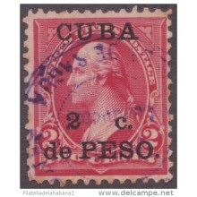 1899-176 CUBA US OCCUPATION. 1899. Ed.25. 2 1/2c MARCA FERROCARRIL RAILROAD SAGUA LA GRANDE.
