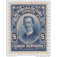 1911-80 CUBA REPUBLICA. 1911. Ed.192. 5c. PATRIOTAS. IGNACIO AGRAMONTE. NO GUM
