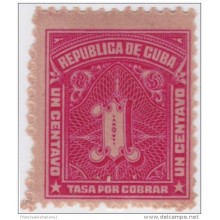 1927-15 CUBA REPUBLICA. 1914. Ed.8. 1c. TASA POR COBRAR. POSTAGE DUE ORIGINAL GUM NO MNH.