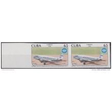 1994.141 CUBA 1994 PROOF IMPERFORATED MNH. 50 ANIV OACI. AVIONES. AIRPLANE. PAIR 2.