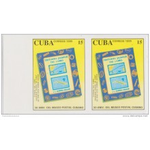 1995.147 CUBA 1995 PROOF IMPERFORATED MNH. 30 ANIV DEL MUSEO POSTAL CUBANO. PAIR 2.