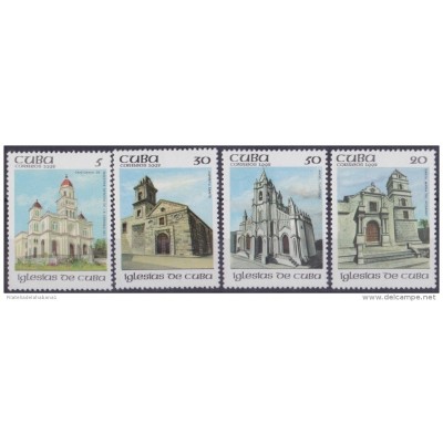 1992.14-  CUBA 1992. MNH. IGLESIAS DE  CUBA.  CUBAN CHURCH. ESPIRITU SANTO. SANTO ANGEL. COBRE. COMPLETE SET.