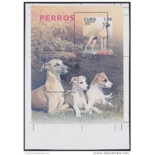 2006.376 CUBA 2006 MNH PERFORATION ERROR BLOCK. PERROS DOGS WHIPPET.