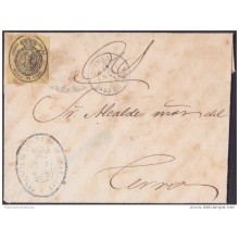 1858-H-146 CUBA ESPAÑA SPAIN. CORREO OFICIAL. 1858. OFFICIAL MAIL COVER. MEDIA ONZA. 1862. CARTA DE GUANAJAY AL CERRO.