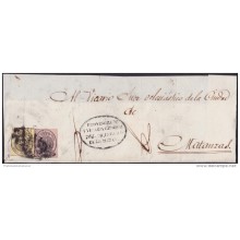 1858-H-157 CUBA ESPAÑA SPAIN. CORREO OFICIAL. 1858. OFFICIAL MAIL COVER. 1/2 + 1 ONZA. CARTA DE LA HABANA A MATANZAS.
