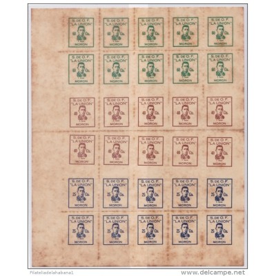 VI-55 CUBA VIÑETAS CINDIRELLA. CIRCA 1940. POLITICAL MORON SPECIAL SHEET. RARE.