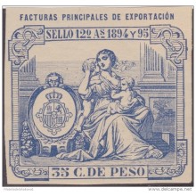 IMP-38 CUBA SPAIN ESPAÑA. REVENUE. POLIZAS ADUANA CUSTOM. 1894. FACTURAS PRINCIPALES DE EXPORTACION. MH.
