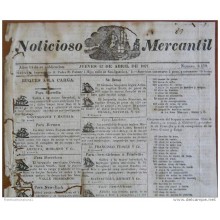 BP248 CUBA SPAIN NEWSPAPER ESPAÑA 1827 NOTICIOSO MERCANTIL 12/04/1827 22X34cm