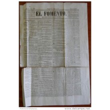BP250 CUBA SPAIN NEWSPAPER ESPAÑA 1848 EL FOMENTO BARCELONA 25/04/1848 49X33cm