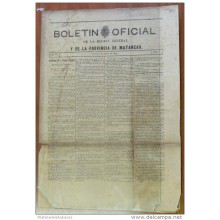 BP258 CUBA SPAIN NEWSPAPER ESPAÑA 1892 BOLETIN OFICIAL MATANZA 27/8/1892 46X32cm