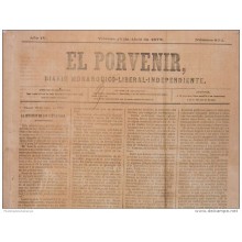 BP265 CUBA SPAIN NEWSPAPER ESPAÑA 1873 EL PORVENIR 18.04.1873 44X32cm