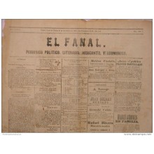 BP266 CUBA SPAIN NEWSPAPER ESPAÑA 1880 EL FANAL 26.11.1880 55X38cm