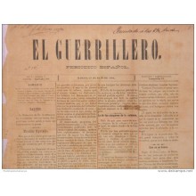 BP267 CUBA SPAIN NEWSPAPER ESPAÑA 1884 EL GUERRILLERO 29.05.1884 46X32cm