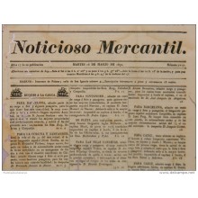 BP271 CUBA SPAIN NEWSPAPER ESPAÑA 1830 NOTICIOSO MERCANTIL 16.03.1830 37X24cm