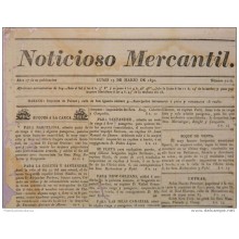 BP272 CUBA SPAIN NEWSPAPER ESPAÑA 1830 NOTICIOSO MERCANTIL 15.03.1830 37X25cm