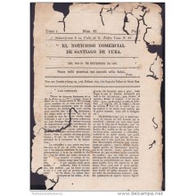 BP237 SPAIN NEWSPAPER ESPAÑA 1827 EL NOTICIOSO STIAGO DE CUBA 16.09.1827. 31x20