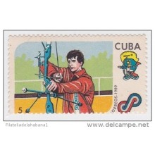 1989.25 CUBA. 1989. Ed.3501. 5c PANAMERICAN GAMES. MNH TIRO CON ARCO PERFORATION ERROR.