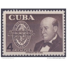 1956-200 CUBA. REPUBLICA. 1956. Ed.680. RAIMUNDO GARCIA MENOCAL. MEDICINE MEDICINA. NO GUM.