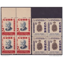 1955-161 CUBA. REPUBLICA. 1955. Ed.608-09. MAYOR GENERAL FRANCISCO CARRILLO. MNH. BLOCK 4 .