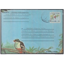1987-EP-165. CUBA POSTAL STARIONERY 1987. SOBRE CARTA TOCORORO BIRD AVES.