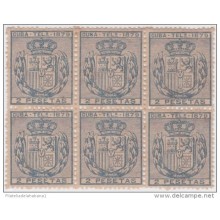 1879-62 CUBA SPAIN ESPAÑA 1879 TELEGRAPH 2ptas NO GUM BLOCK 6