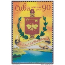 2016.4 CUBA MNH 2016. V ANIV DE LA PROVINCIA DE MAYABEQUE. ESCUDO DE LA HABANA.