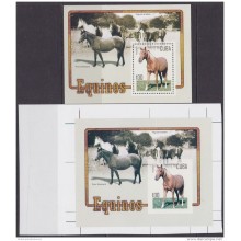 2005.182 CUBA 2005 MNH PROOF ERROR SHEET IMPERFORATED CABALLOS HORSES EQUINOS.