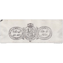 1831-PS-5 SPAIN ESPAÑA REVENUE SEALLED PAPER 1831 PAPEL SELLADO SELLO 4to.