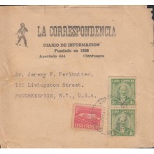 1954-H-5 CUBA. 1954. 1c PATRIOTAS. FAJA DE PERIODICOS. NEWSPAPER “LA CORRESPONDENCIA” TO US.