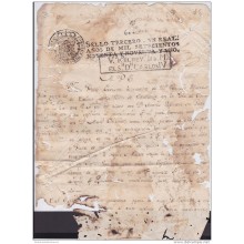 1790-PS-1 SPAIN ESPAÑA DOMINICAN REP REVENUE PAPER "VALGA REY CARLOS IV". 3ro.