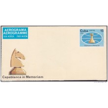 1982-EP-120 CUBA. 1982. STATIONERY AEROGRAMME. Ed.10. AEREOGRAMA CAPABLANCA AJEDREZ CHESS UNUSED.