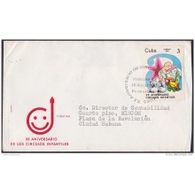 1981-FDC-17 CUBA. 1981. REGISTERED FDC XX ANIV CIRCULOS INFANTILES. BABYCARE.