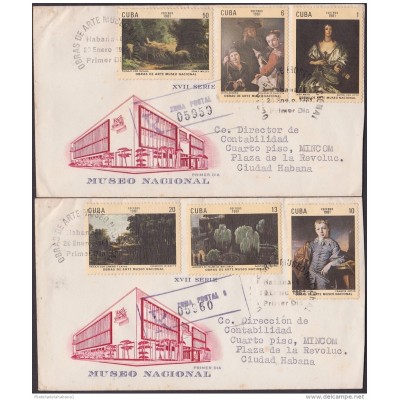 1981-FDC-18 CUBA. 1981. REGISTERED FDC OBRAS ARTE MUSEO NACIONAL. ART.