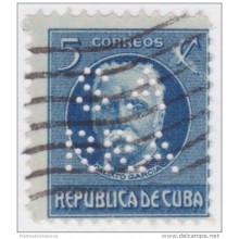 1917-296 CUBA REPUBLICA. 1917. PATRIOTAS 5c. PERFINS "SARRA" FARMACIA PHARMACY.