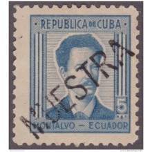 1937-261 CUBA REPUBLICA. 1937. Ed.314. 5c ESCRITORES Y ARTISTAS. ECUADOR MUESTRA ESPECIMEN.