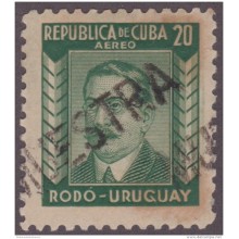 1937-262 CUBA REPUBLICA. 1937. Ed.320. 20c ESCRITORES Y ARTISTAS. URUGUAY MUESTRA ESPECIMEN. RODO.