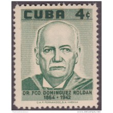 1958-218 CUBA REPUBLICA 1958. Ed.739. FRANCISCO DOMINGUEZ ROLDAN. RADIOLOGY MEDICINE LIGERAS MANCHAS