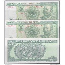 2005-BK-110 CUBA 2005. BANCO NACIONAL. 5$ ANTONIO MACEO UNC. 6 CONSECUTIVE.