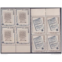 1959.59 CUBA 1959. POSTAL HISTORY BOOK LIBRONES. PLATE NUMBER. LIGERAS MANCHAS. BLOCK 4. STAMPS DAY.
