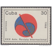 1988.52 CUBA 1988 MNH. Ed.3379. XXX ANIV DE LA REVISTA INTERNACIONAL.