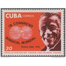 1978.39 CUBA 1978 MNH Ed.2460. IX CONGRESO SINDICAL MUNDIAL. LAZARO PEÑA.